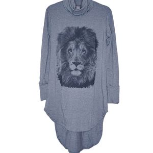 NEW Go Couture‎ Turtleneck High/Low Hem Tunic top M